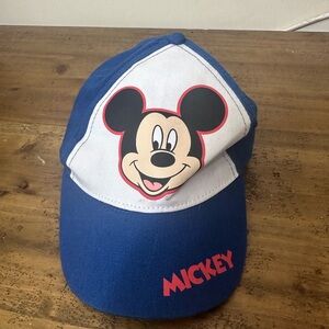 Disney Mickey Hat Boy Blue White 100% Cotton Big Graphic